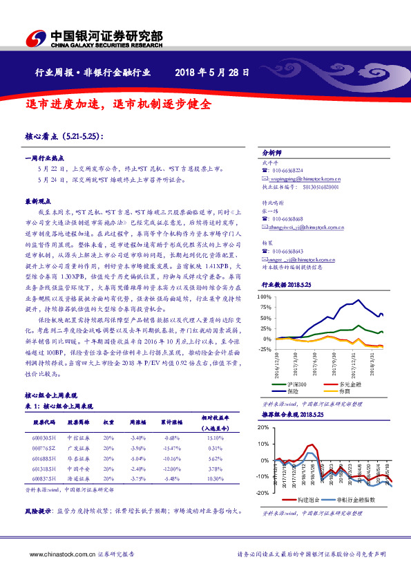 非银行金融行业周报：退市进度加速，退市机制逐步健全