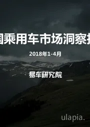 汽车行业：2018年1~4月中国乘用车市场洞察报告