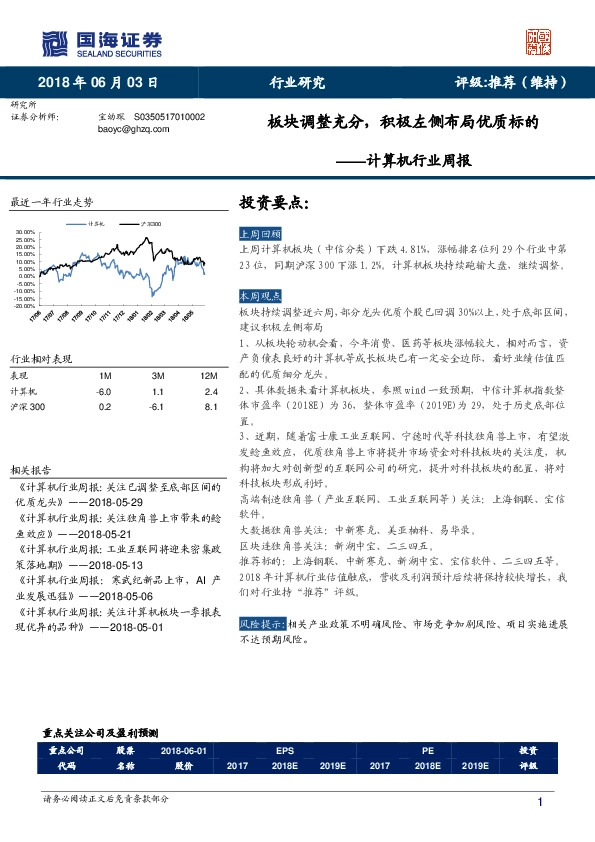 计算机行业周报：板块调整充分，积极左侧布局优质标的