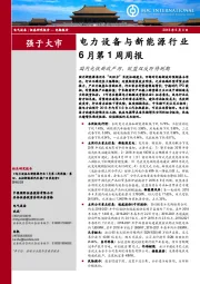 电力设备与新能源行业6月第1周周报：国内光伏新政严厉，欧盟双反即将到期