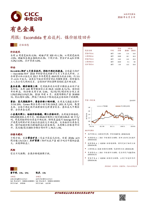 有色金属周报：Escondida重启谈判，镍价继续回升