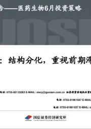 医药生物6月策略：结构分化，重视前期滞涨个股