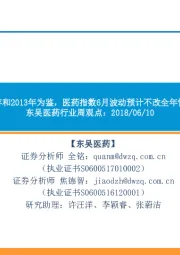 医药行业周观点:以2010年和2013年为鉴,医药指数6月波动预计不改全年慢牛趋势
