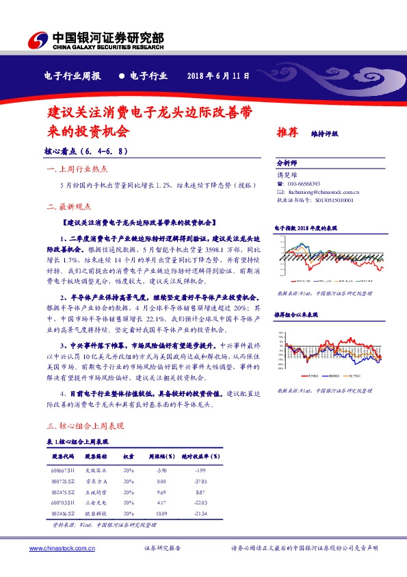 电子行业周报：建议关注消费电子龙头边际改善带来的投资机会