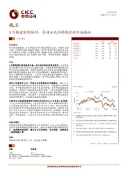 化工行业动态：5月销量继续强劲，等待正式补贴期后的市场验证