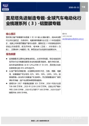 莫尼塔先进制造专题-全球汽车电动化行业梳理系列（3）-铝塑膜专题