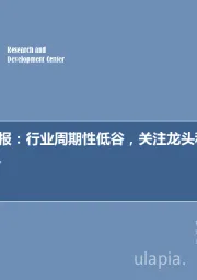 新能源周报：行业周期性低谷，关注龙头和技术领先者