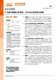 电力行业周报：5月统计数据公布完毕，AP1000双机同日报喜