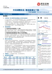 汽车行业周报：市场调整阶段 精选稳增长个股