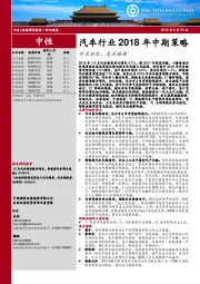 汽车行业2018年中期策略：行业分化，龙头崛起