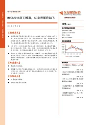 电子设备行业周报:：MWCS2018落下帷幕，5G商用即将起飞