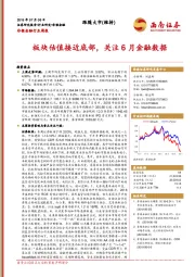 非银金融行业周报：板块估值接近底部，关注6月金融数据