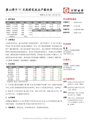 钢铁行业日报：唐山将于11月底前完成去产能任务
