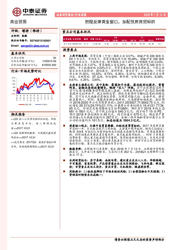 商业贸易行业周报：把握反弹黄金窗口，加配优质商贸标的