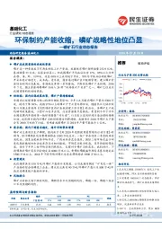 磷矿石行业动态报告：环保制约产能收缩，磷矿战略性地位凸显