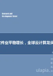 计算机行业2018年第31周周报:上半年软件业平稳增长,全球云计算龙头高增长依旧