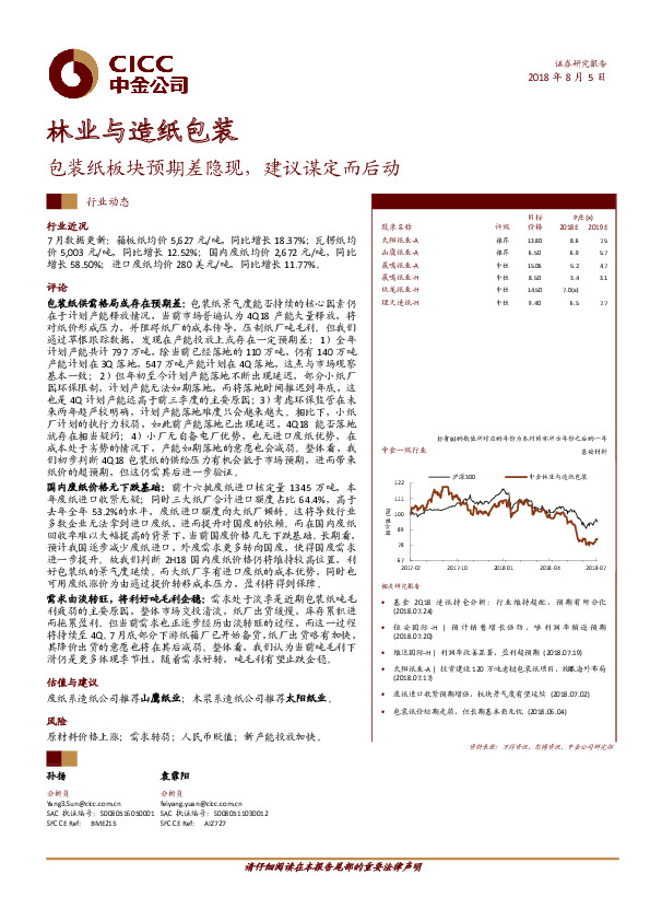 林业与造纸包装：包装纸板块预期差隐现，建议谋定而后动