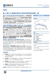 汽车：基于40万大数据的乘用车终端价格周度监测第一期