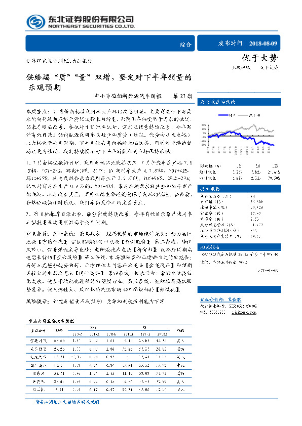 中小市值组新能源汽车周报第27期：供给端“质”“量”双增，坚定对下半年销量的乐观预期