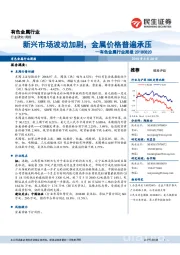 有色金属行业周报:新兴市场波动加剧,金属价格普遍承压