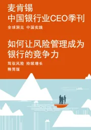 中国银行业CEO季刊：如何让风险管理成为银行的竞争力