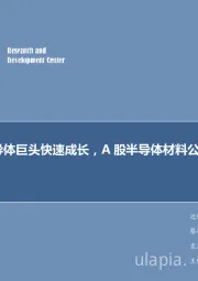 电子行业周报：全球半导体巨头快速成长，A股半导体材料公司表现优异