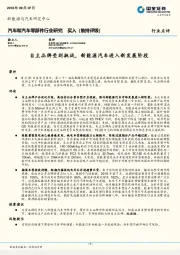 汽车和汽车零部件行业研究：自主品牌受到挑战，新能源汽车进入新发展阶段
