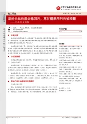 化工行业周报：涤纶长丝价差企稳回升，草甘膦禁用判决被推翻
