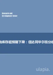 石油开采行业周报：预计美国原油库存超预期下降，信达同华尔街分歧311万桶！