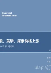 化工行业2018年第37周周报：烧碱、醋酸、黄磷、尿素价格上涨