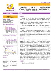 【联讯化工】化工行业周报及观点：DMF、黄磷价格走强