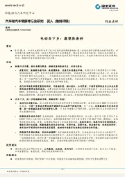 汽车和汽车零部件行业研究：电动车下乡：愿望很美好
