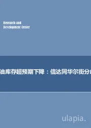 石油开采行业周报：预计美国原油库存超预期下降，信达同华尔街分歧64万桶！