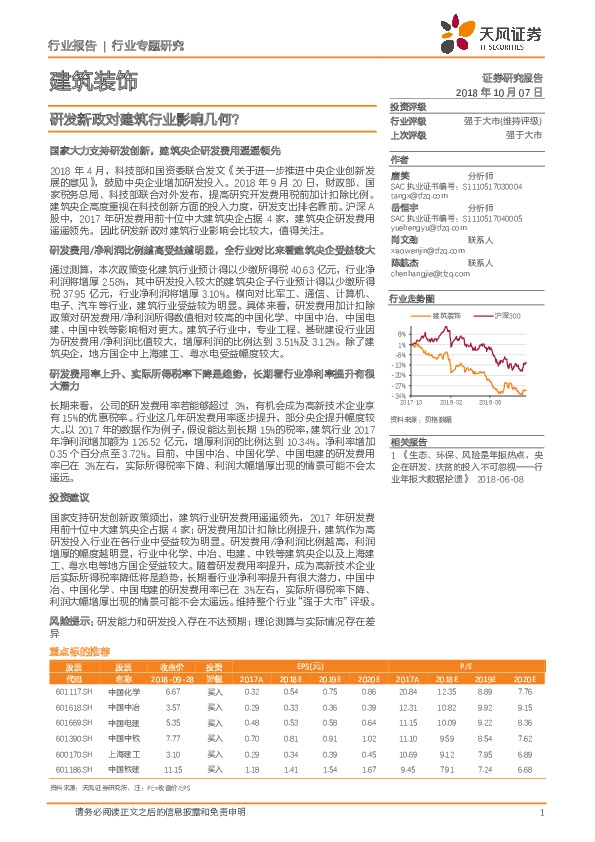 建筑装饰行业专题研究：研发新政对建筑行业影响几何？