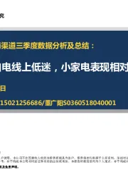家电行业电商渠道三季度数据分析及总结：三季度白电线上低迷，小家电表现相对稳定