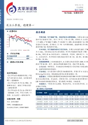 电子设备、仪器和元件行业周报：关注三季报，稳健第一