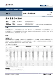 钢铁Ⅱ行业重大事件快评：高股息率个股梳理