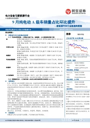 新能源汽车行业数据周跟踪:9月纯电动A级车销量占比环比提升