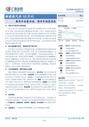 新能源汽车10月刊：乘用车放量启动，商用车恢复明显