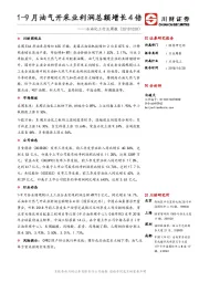 石油化工行业周报：1-9月油气开采业利润总额增长4倍