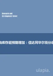 石油开采行业周报：预计美国原油库存超预期增加：信达同华尔街分歧147万桶！