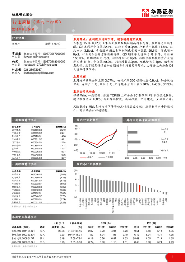 房地产行业周报（第四十四周）