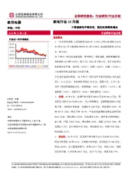 家电行业10月报：三季报家电平稳收官，固定投资略有增加