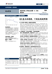 商贸零售三季报总结暨11月投资策略：Q3基本面稳健，个股表现超预期