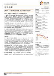 有色金属行业研究周报:嘉能可KCC暂停钴矿销售,钴价有望迎来反弹