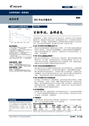 IDC行业专题系列:百舸争流,奋楫者先