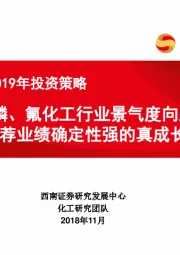 化工行业2019年投资策略：看好磷、氟化工行业景气度向上，推荐业绩确定性强的真成长