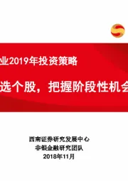 非银金融行业2019年投资策略：精选个股，把握阶段性机会