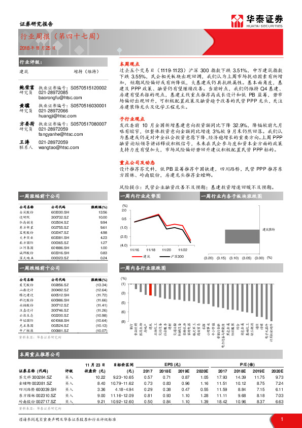 建筑行业周报（第四十七周）
