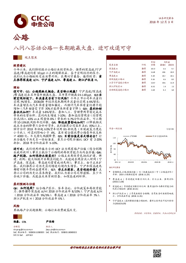 公路：八问八答话公路-长期跑赢大盘，进可攻退可守